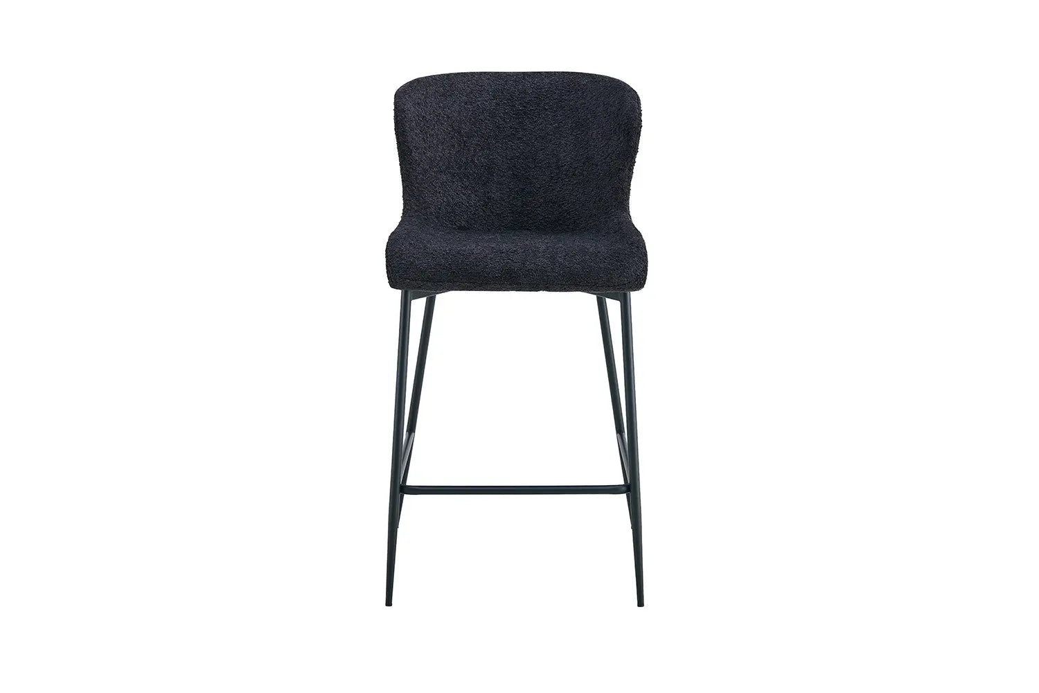 Chaise de bar LISE Gris foncé tissu bouclé – 51,5 x 56 cm | TIKAYLA