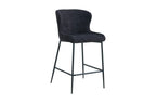 Chaise de bar LISE Gris foncé tissu bouclé – 51,5 x 56 cm | TIKAYLA