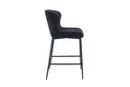Chaise de bar LISE Gris foncé tissu bouclé – 51,5 x 56 cm | TIKAYLA