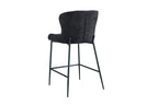 Chaise de bar LISE Gris foncé tissu bouclé – 51,5 x 56 cm | TIKAYLA
