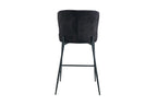 Chaise de bar LISE Gris foncé tissu bouclé – 51,5 x 56 cm | TIKAYLA