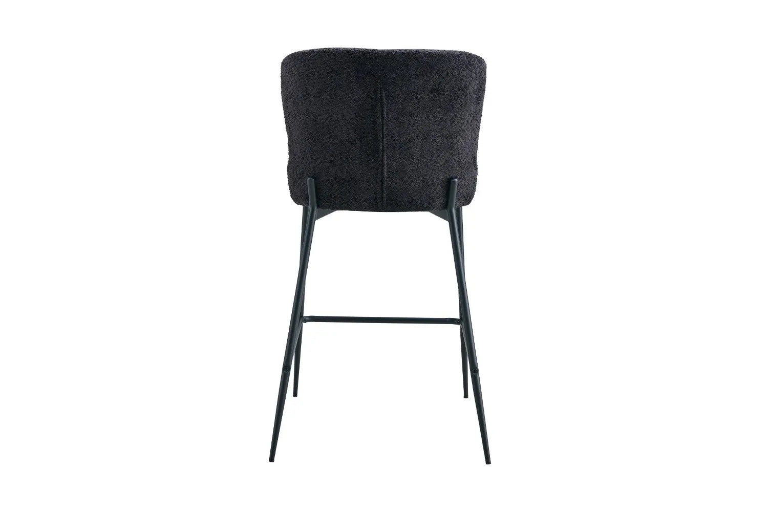 Chaise de bar LISE Gris foncé tissu bouclé – 51,5 x 56 cm | TIKAYLA