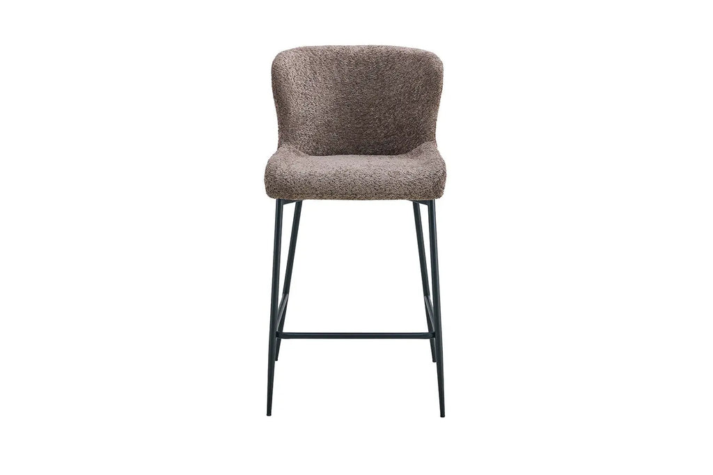 Chaise de bar LISE Sable tissu bouclé – 51,5 x 56 cm | TIKAYLA
