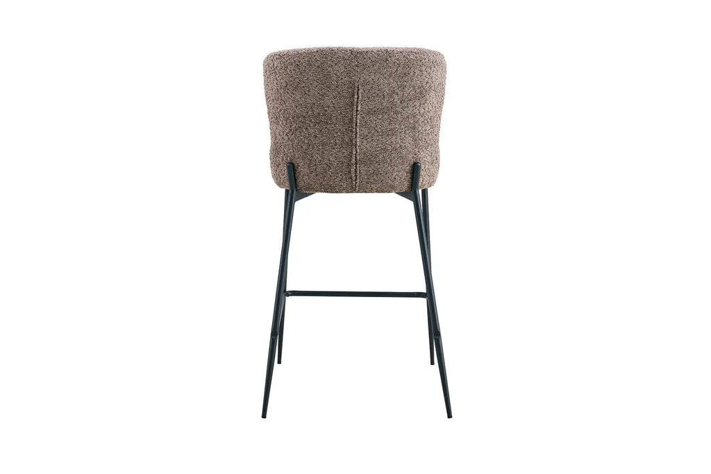 Chaise de bar LISE Sable tissu bouclé – 51,5 x 56 cm | TIKAYLA