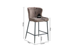 Chaise de bar LISE Sable tissu bouclé – 51,5 x 56 cm | TIKAYLA