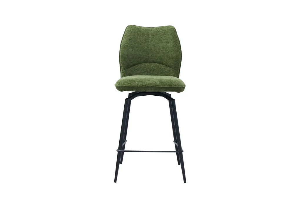Chaise de bar LYARA Vert tissu – 48 x 56 cm | TIKAYLA