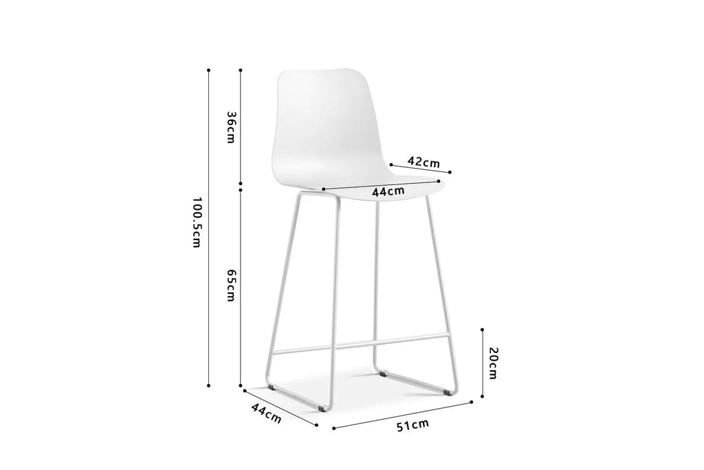 Chaise de bar MARYA Blanc polypropylène – 51 x 44 cm | TIKAYLA