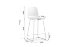 Chaise de bar MARYA Blanc polypropylène – 51 x 44 cm | TIKAYLA