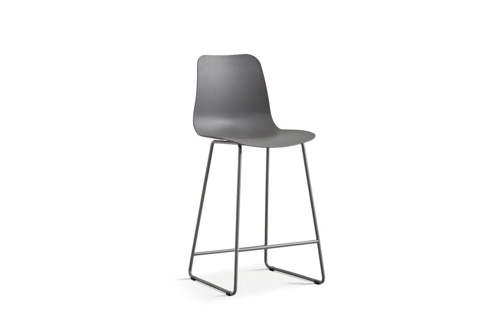 Chaise de bar MARYA Gris polypropylène – 51 x 44 cm | TIKAYLA