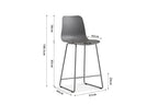 Chaise de bar MARYA Gris polypropylène – 51 x 44 cm | TIKAYLA