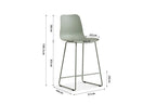 Chaise de bar MARYA Gris vert polypropylène – 51 x 44 cm | TIKAYLA