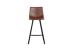 Chaise de bar OZAYA Brun simili cuir – 45 x 49 cm | TIKAYLA