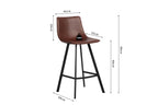 Chaise de bar OZAYA Brun simili cuir – 45 x 49 cm | TIKAYLA
