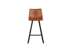 Chaise de bar OZAYA Cognac simili cuir – 45 x 49 cm | TIKAYLA