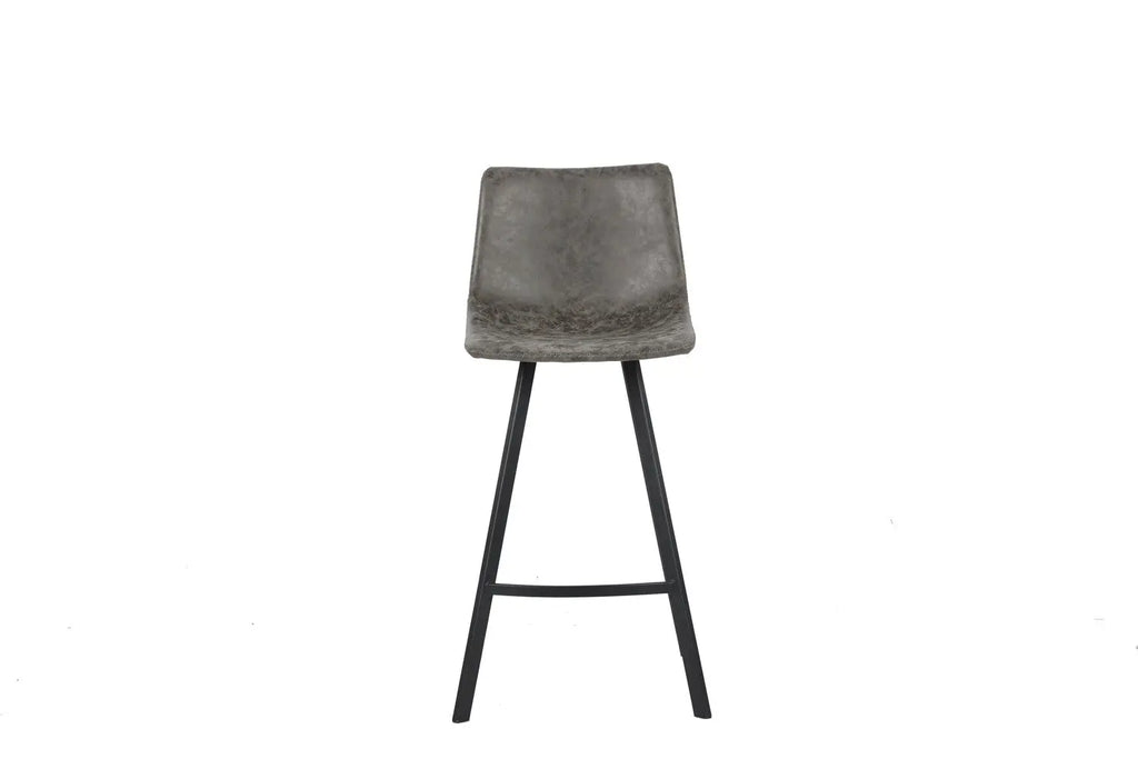 Chaise de bar OZAYA Gris simili cuir – 45 x 49 cm | TIKAYLA