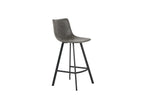 Chaise de bar OZAYA Gris simili cuir – 45 x 49 cm | TIKAYLA
