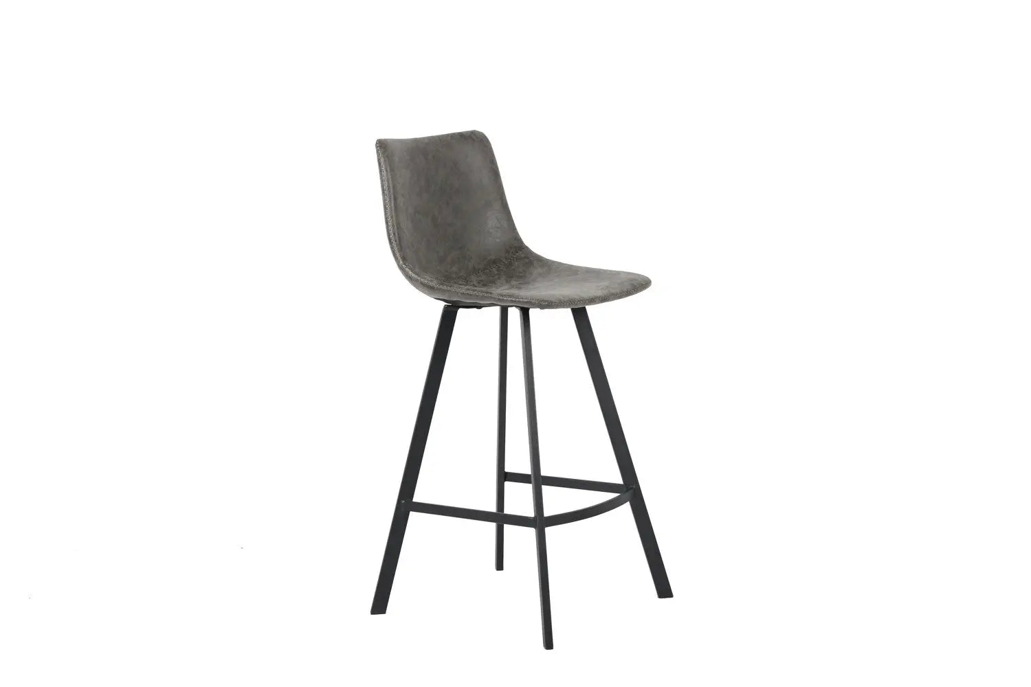 Chaise de bar OZAYA Gris simili cuir – 45 x 49 cm | TIKAYLA