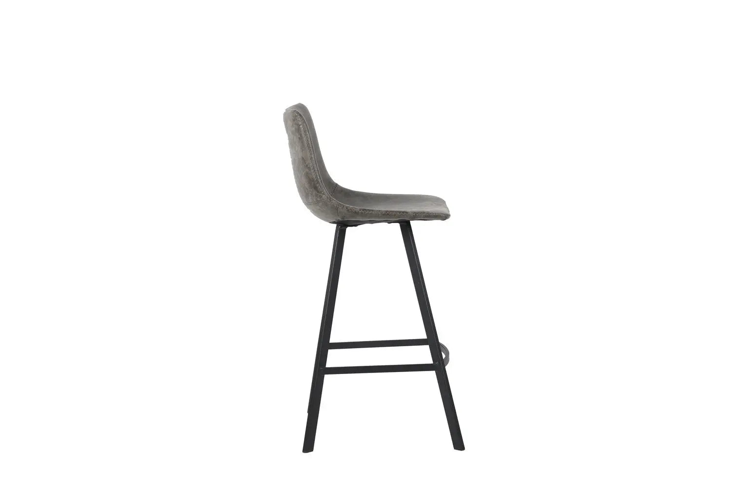 Chaise de bar OZAYA Gris simili cuir – 45 x 49 cm | TIKAYLA