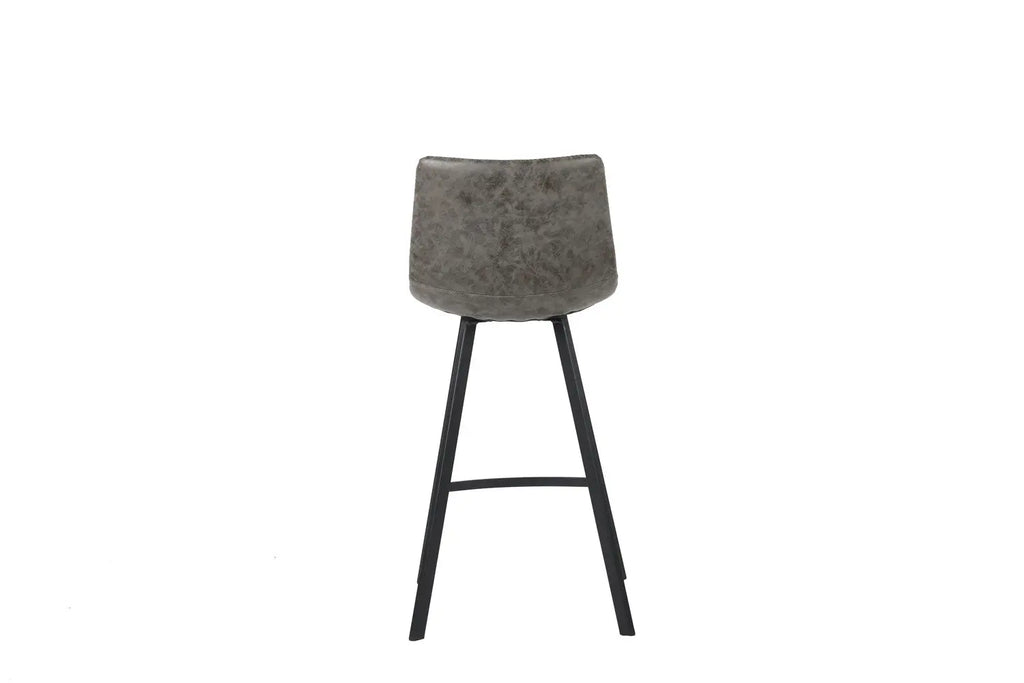 Chaise de bar OZAYA Gris simili cuir – 45 x 49 cm | TIKAYLA