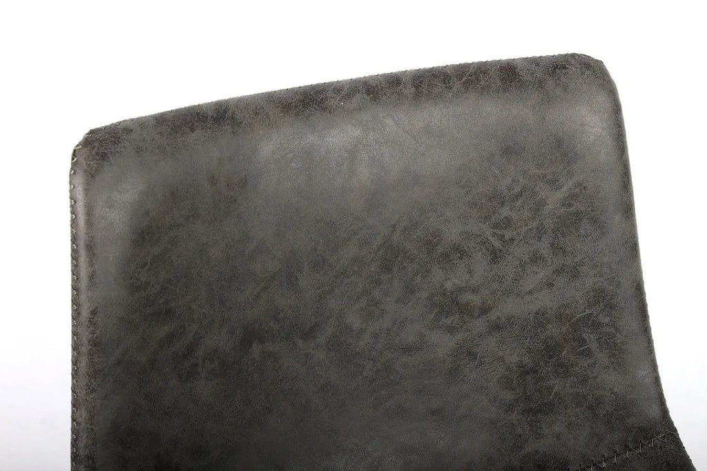 Chaise de bar OZAYA Gris simili cuir – 45 x 49 cm | TIKAYLA