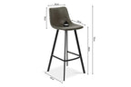 Chaise de bar OZAYA Gris simili cuir – 45 x 49 cm | TIKAYLA