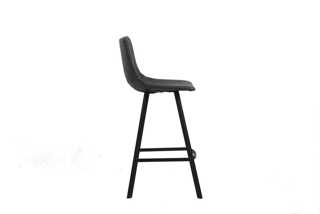 Chaise de bar OZAYA Noir simili cuir – 45 x 49 cm | TIKAYLA