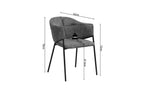 Chaise de salle à manger HINAYA Gris foncé – 54 x 62 cm | TIKAYLA