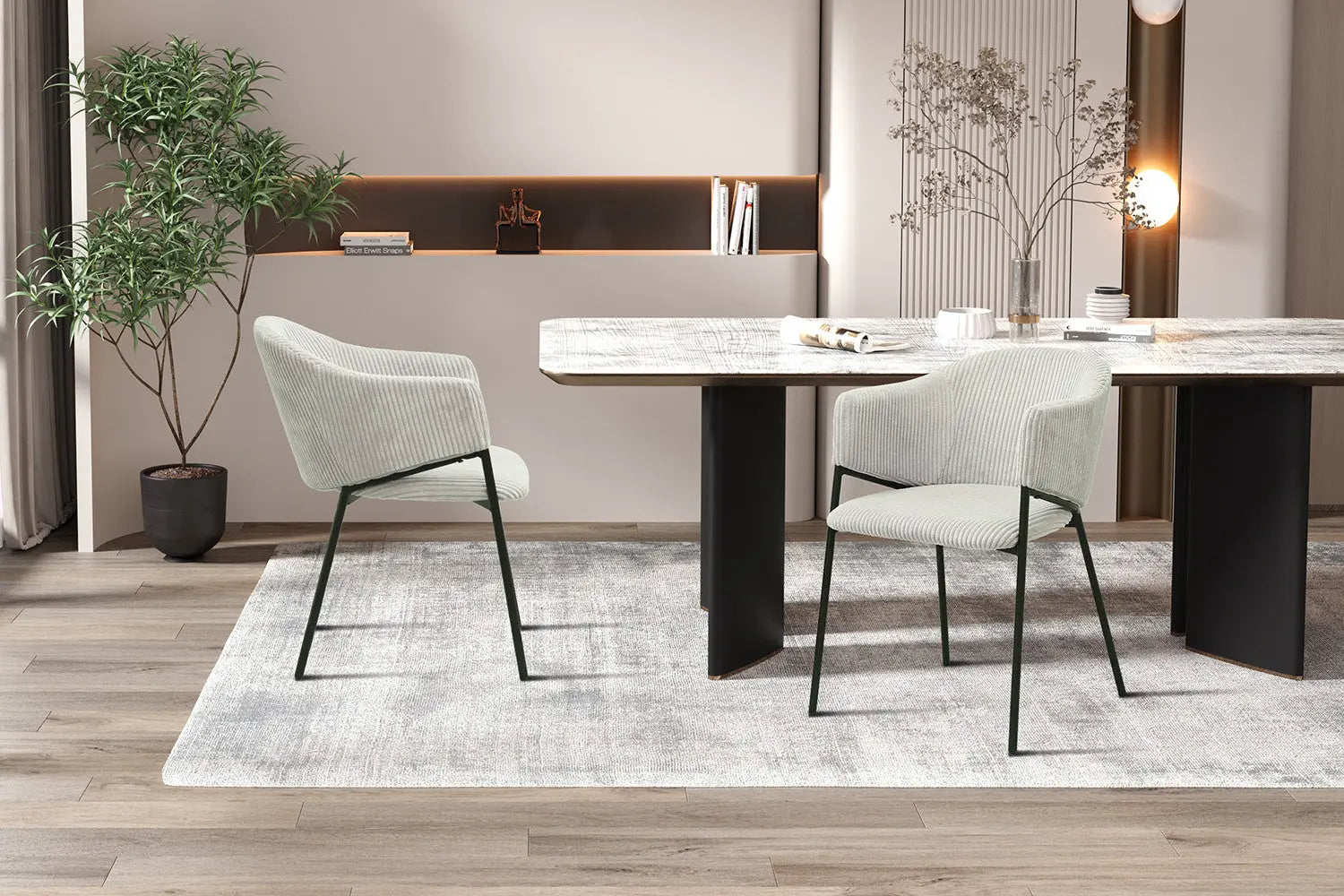 Chaise de salle à manger HINAYA Gris clair – 54 x 62 cm | TIKAYLA
