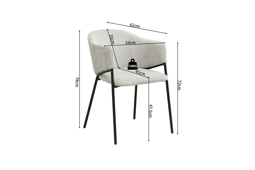 Chaise de salle à manger HINAYA Gris clair – 54 x 62 cm | TIKAYLA
