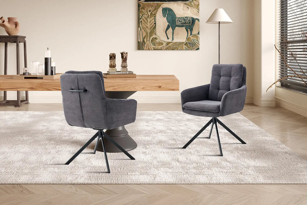 Lot de Chaises de Salle à Manger LINA Gris - 92 x 60 cm ROUSSEAU