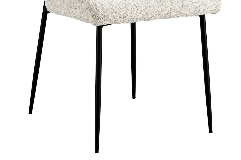 Lot de Chaises de Salle à Manger LISE Bouclé Ecru - 58 x 52 cm ROUSSEAU