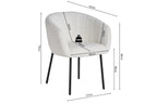 Lot de Chaises de Salle à Manger SAVINA en Tissu Bouclé Blanc - 57 x 62 cm ROUSSEAU