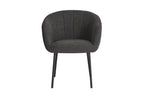 Chaise de salle à manger SAVINA Bouclé Gris avec accoudoirs – 57 x 62 cm | TIKAYLA
