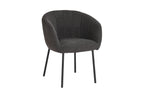 Chaise de salle à manger SAVINA Bouclé Gris avec accoudoirs – 57 x 62 cm | TIKAYLA