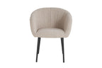 Chaise de salle à manger SAVINA Bouclé Sable avec accoudoirs – 57 x 62 cm | TIKAYLA