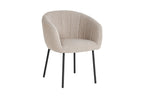 Chaise de salle à manger SAVINA Bouclé Sable avec accoudoirs – 57 x 62 cm | TIKAYLA
