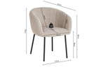 Lot de Chaises de Salle à Manger SAVINA en Tissu Bouclé Sable - 57 x 62 cm ROUSSEAU