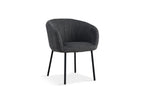 Chaise de salle à manger SAVINA Gris foncé avec accoudoirs – 57 x 62 cm | TIKAYLA