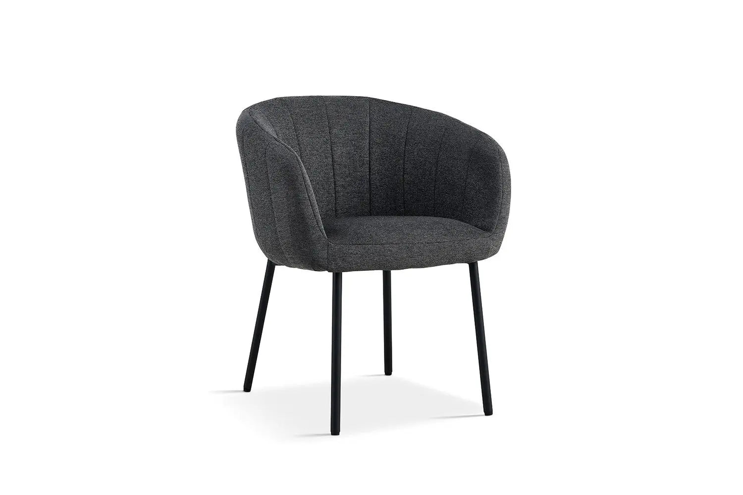 Chaise de salle à manger SAVINA Gris foncé avec accoudoirs – 57 x 62 cm | TIKAYLA