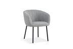 Chaise de salle à manger SAVINA Gris clair avec accoudoirs – 57 x 62 cm | TIKAYLA
