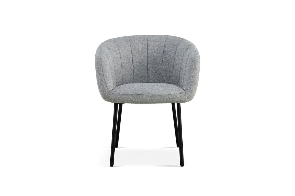 Chaise de salle à manger SAVINA Gris clair avec accoudoirs – 57 x 62 cm | TIKAYLA