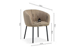 Lot de Chaises de Salle à Manger SAVINA en Tissu Sable - 57 x 62 cm ROUSSEAU