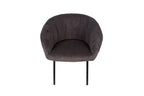 Chaise de salle à manger SAVINA Velours côtelé Gris avec accoudoirs – 57 x 62 cm | TIKAYLA