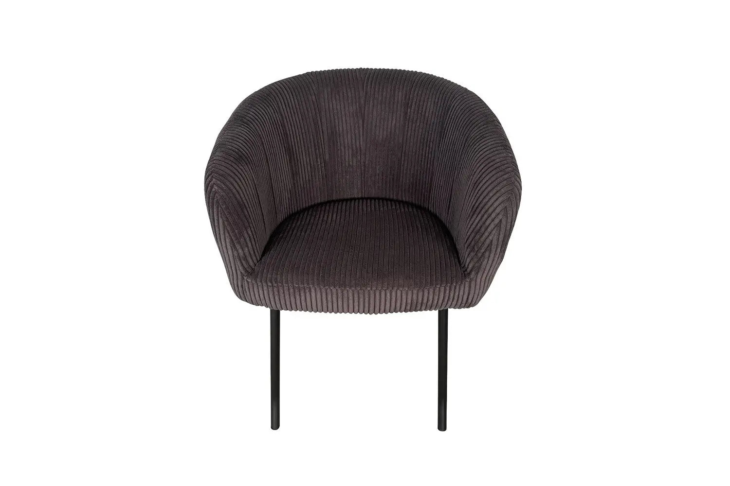 Chaise de salle à manger SAVINA Velours côtelé Gris avec accoudoirs – 57 x 62 cm | TIKAYLA
