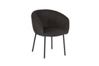 Chaise de salle à manger SAVINA Velours côtelé Gris avec accoudoirs – 57 x 62 cm | TIKAYLA