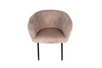 Chaise de salle à manger SAVINA Velours côtelé Sable avec accoudoirs – 57 x 62 cm | TIKAYLA