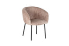 Chaise de salle à manger SAVINA Velours côtelé Sable avec accoudoirs – 57 x 62 cm | TIKAYLA