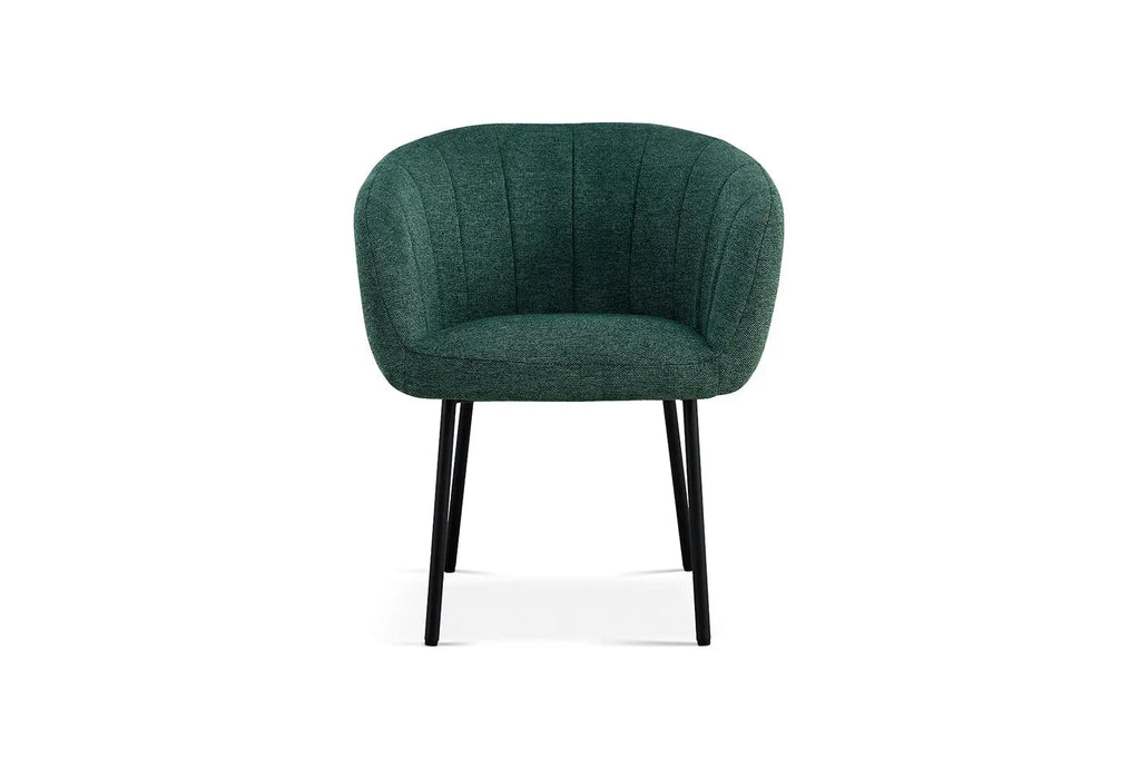 Chaise de salle à manger SAVINA Vert avec accoudoirs – 57 x 62 cm | TIKAYLA