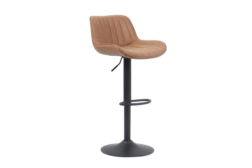 Tabouret de bar FENNY Cognac simili cuir – 48 x 49,5 cm | TIKAYLA