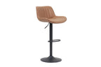 Tabouret de bar FENNY Cognac simili cuir – 48 x 49,5 cm | TIKAYLA